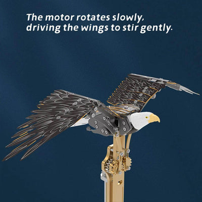 TECHING Kinetic Bald Eagle Sculptures Kits With Flapping Wings