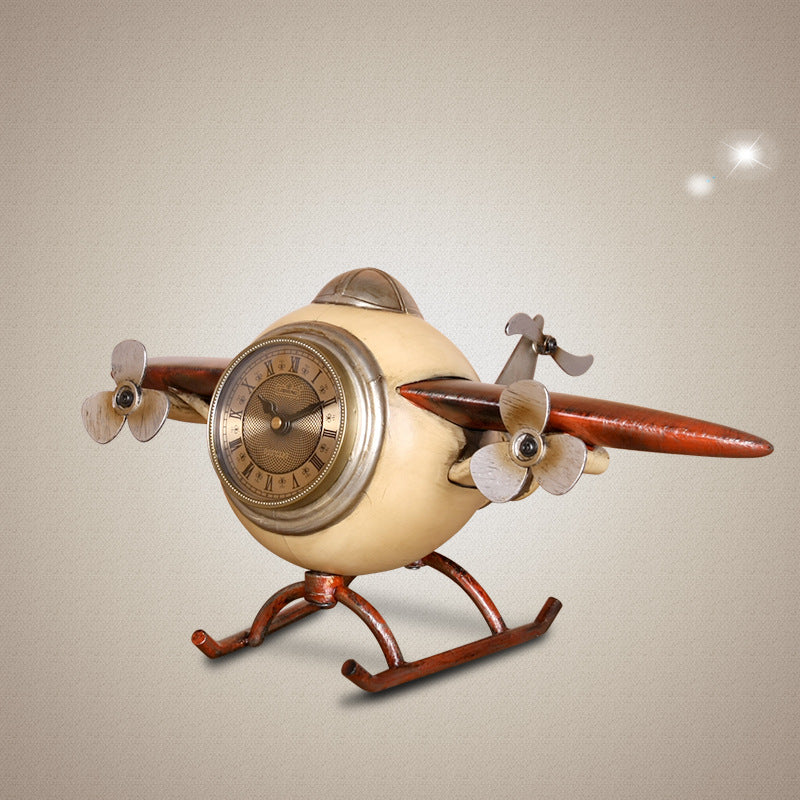 Retro airplane clock creative desktop clock ornament