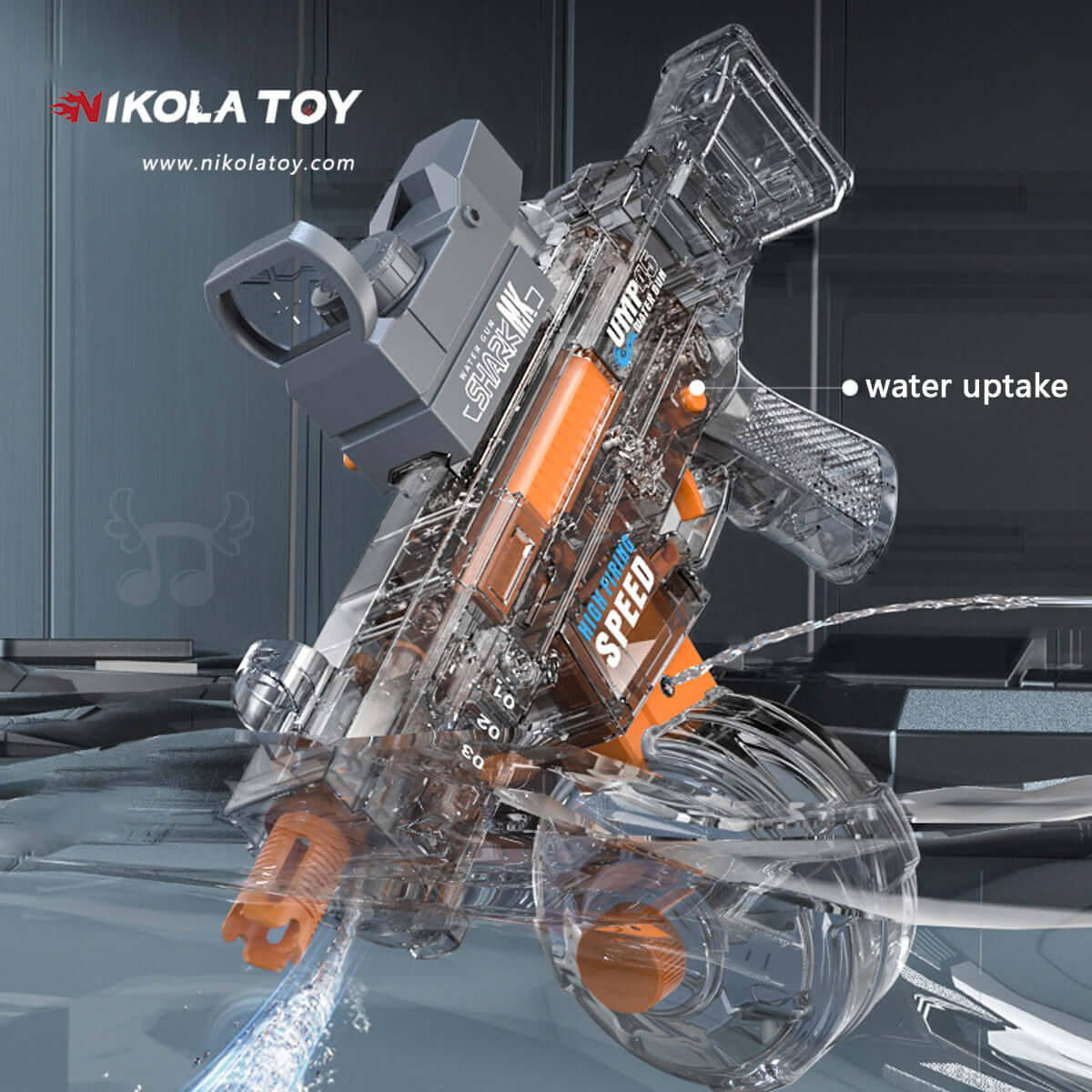 High Performance UMP45 Electric Continuous Water Gun With Flashing Lights
