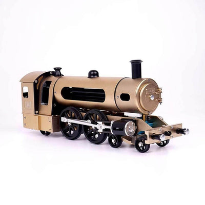 TECHING Engine Steam Train Model With Pathway Full Aluminum Alloy Model Kits