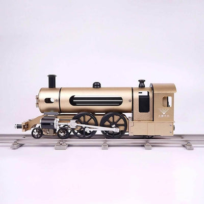 TECHING Engine Steam Train Model With Pathway Full Aluminum Alloy Model Kits