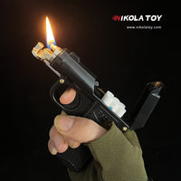 Cigarette box kerosene gun shape lighter